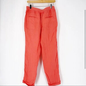 Victoria’s Secret Coral Linen Drawstring Pants Size 8